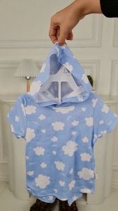 BABY HAI Iris Set - Setelan Hoodie Baju Pendek Celana Pendek - Seri Coklat dan Biru