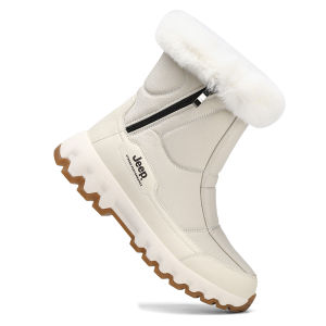 Jeep | Jeep Outdoor Waterproof Snow Boots Mens Warm Anti-Cold New 2025 Non-Slip Winter Fleece Lined Cotton Shoes For Couples