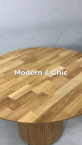 [FREE INSTALLATION] Como Home Solid Wood 1+6 Dining Set Meja Makan Meja Bulat Kayu Kukuh Berat