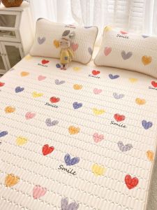 Ice Silk Latex Cooling Mat Three-Piece Set Bed Canopy Dormitory Single Double Washable Home Air Conditioning Mat with Anti-Slip Band Summer