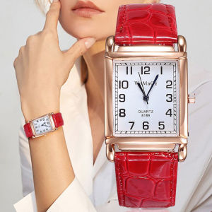 Fashion Women's Watches: Luxury Metal Rose Gold & Red Leather Designs