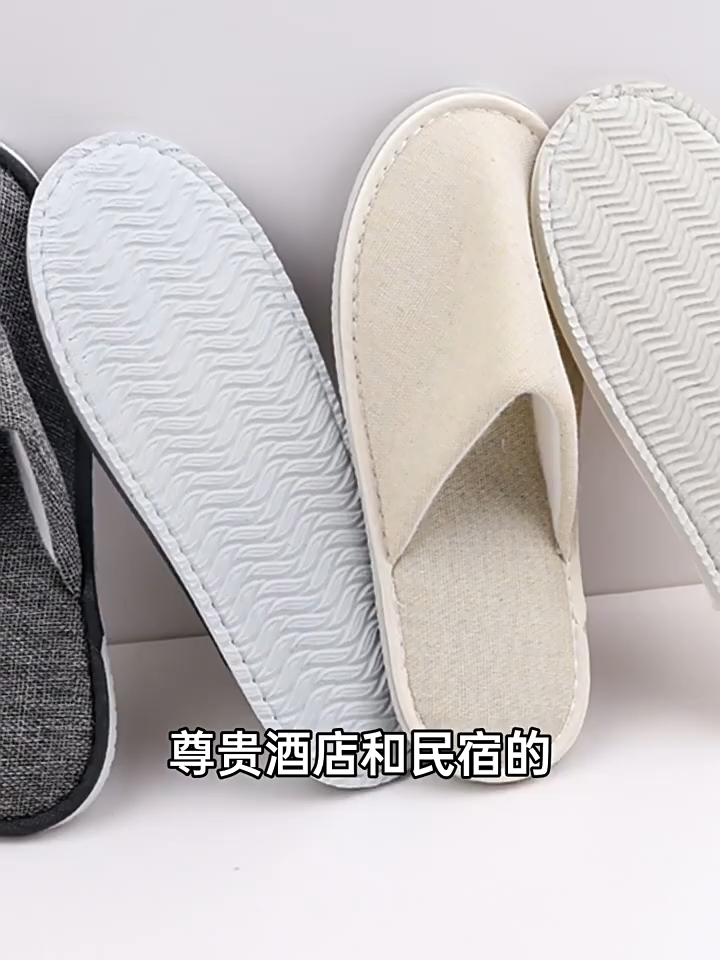 [happy] Non Woven White Closed Toe Slippers  for men and women traveling staying at home hotels beauty