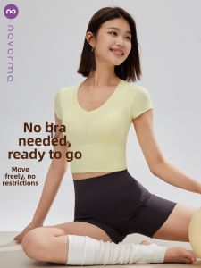 never me | V-Neck Yoga Top with Built-in Pads