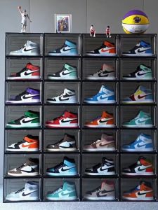 Multifunctional magnetic suction shoe box can be assembled into transparent dura shoe box/sports shoe box/storage box/high quality shoe box