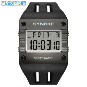 Synoke | SYNOKE Digital Watch Men Sports Electronic Watch Waterproof Night Glow Large Screen Square Student Watch Outdoor New Color Trend
