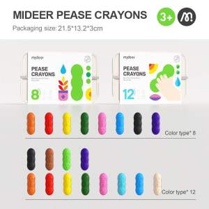 🎨 MIDEER ARTS 🎨 PEAS CRAYONS (NON-TOXIC & NON-STICKY) Children Kids Toddler arts crayon marker gifts days