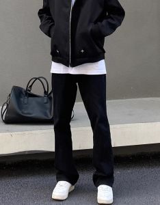 กางเกงยีนส์ทรงตรงสไตล์อเมริกันย้อนยุคสำหรับผู้ชาย กางเกงขายาวทรงหลวมๆ ทรงสลิมฟิต ทรงหลวมๆ สำหรับฤดูใบไม้ผลิและฤดูร้อน