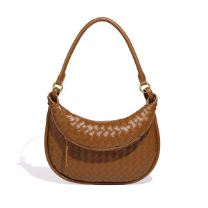 Runway Style Twinning Handbag Spring Summer New Leather Woven Mother-Daughter Underarm Bag High-End Handmade Leather Bag