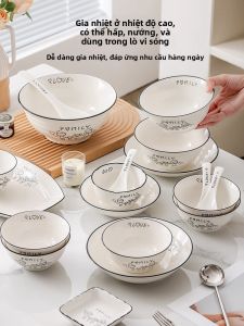 Bát Đựng Cơm Bằng Gốm Sứ Dung Tích Lớn Dễ Thương Đơn Giản Màu Sắc Dưới Lớp Glaze Trung Quốc Đại Lục Hình Tròn Bát Đựng Cơm