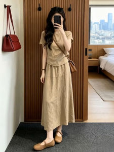 SENWA | Bộ Đầm Mùa Hè Màu Khaki Cho Nữ