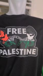 KAOS FREE PALESTINE SOLIDARITY PALESTINA BORGOL BAJU HUMANITY INDONESIA BENDERA PALESTINA BEBAS KAN PALESTINA NO WAR JANGAN PERANG KEPALAN TANGAN