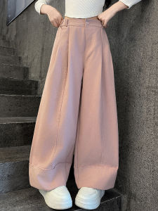 Spring Autumn Girls Wide Leg Pants Casual Loose Fit Straight Cut Childrens Trousers Fashionable Long Pants for Kids