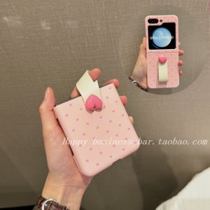 Huawei Pocket2 PuraX Vintage Polka Dot Foldable Screen Phone Case Womens Ring Buckle Design Compatible with Honor MagicV Xiaomi MIXflip2