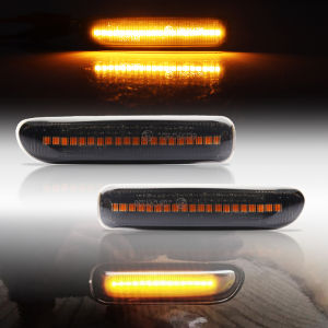 2pcs Amber LED Front Fender Side Marker Light Dynamic Turn Signal Light Assembly For BMW E46 3 Series 4D 323i 325i 328i 330i