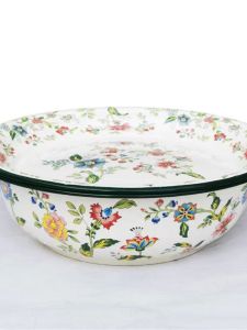Thickened Enamel Baking Dish Set Home Use Washing Vegetable Dumpling Filling Mixing Bowl round Shape Handmade Chinese Style