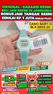 CASIO ORIGINAL - CASIO BABY-G BLX-565S-2DR - WOMEN NG - Resin - Biru - Jam dunia JD18  Jam Tangan Wanita Jam Wanita Jam Tangan Anti Air BABYG BABY G + CASIO BLX-565S-2D BLX 565S 2D BLX-565S 565 S BLX565 BLX-565 BLX565S BLX-565 $ RS S001