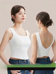 MiiOW | บราเซ็กซี่ไม่มีหลัง มีฟองน้ำ สีขาว ใส่ได้ทั้งฤดูใบไม้ผลิและฤดูใบไม้ร่วง