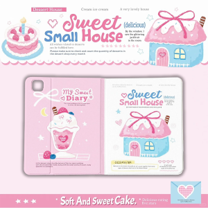 เคสไอแพด Air5 Air6 11 Gen11 ที่ใส่ปากกา บ้านคุกกี้โบว์ริบบิ้น เคส iPad Gen9/8/7 Gen10 Air7 Air13 Pro13 2024