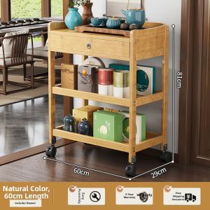Mobile Tea Serving Cart Storage