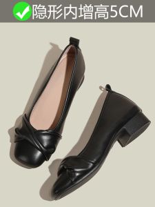รองเท้าส้นสูงสีดำสำหรับผู้หญิง รองเท้าบู๊ทแบบสวมสบายสไตล์ใหม่ รองเท้าทำงานแบบมีซิป รองเท้าหนังนิ่ม รองเท้าส้นแบน รองเท้าแฟชั่น
