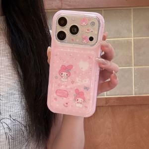 Sanrio | Fashion Cartoon Double-Layer Star My Melody Case For iphone 17 16 15 Pro Max Large Window Protective Shockproof Phone Cover