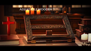 Wooden Bible Stand Foldable Adjustable Book Holder Rehal Desktop Reading Stand Hand Carved for Bible Cookbook Holy Book Desktop Reading