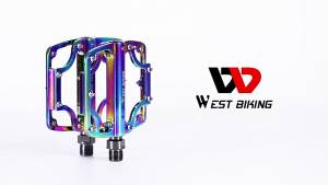 West Biking | WEST BIKING Ultralight Aluminum Alloy Bike Pedals 3 Sealed Bearings Hollow Wide Tread 14 Anti-slip Pins Bicycle Pedals For MTB