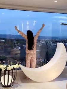 Luminous Moon Chair Outdoor Lamp Bedroom Living Room Floor Lamp Decorative Lighting Modern Minimalist Style LED Light Source