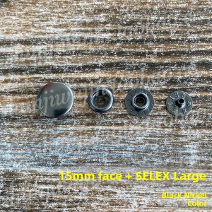 High-End Black Nickel Metal Four-Button SELEX Apparel Buttons Premium Sewing Accessories 15mm for DIY Crafts And Home Fabric
