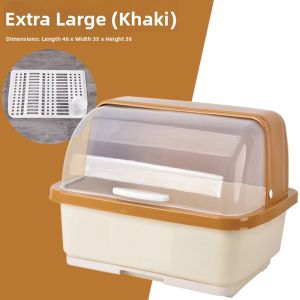 Drying and Storage Kitchen Shelf for Tableware with Lid