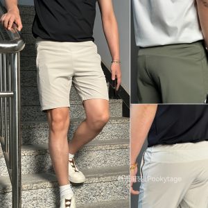 Lightweight Breathable Laser Hole Shorts Mens Outdoor Casual Lightweight High Elastic Summer Shorts Fashion Urban Style Quick Dry