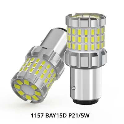 BMTxms 2 ชิ้น 4000lm 1157 P21/5W BAY15D LED BAZ15D P21/4W BAW15D PR21/5W Canbus ไฟเบรกสีแดง ไฟท้าย ไฟหยุด ไฟสัญญาณ ไฟเดย์ไลท์ DRL