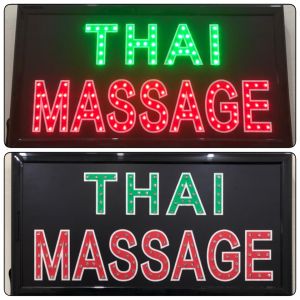 ป้ายไฟ ป้ายไฟตัวอักษร ป้ายไฟวิ่ง ป้ายไฟร้าน ป้ายไฟopen ป้ายไฟled THAI MASSAGE