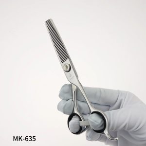 MK-635 35 Teeth Texturizing Shears Japanese 440C Stainless Steel Small Finger Holes Design Salon Barber Tool 6.0 Inch 30% Thinning Rate
