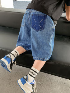 Boys Summer Denim Shorts Childrens Hong Kong Style Boys Fifth Pants Childrens Clothing Kids Pants Trendy Thin Middle Pants