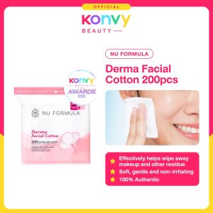 Nu Formula Derma Facial Cotton (Soft and Absorbent Cotton Pads for All Skin Types - Oily Dry Combination Normal Sensitive)
