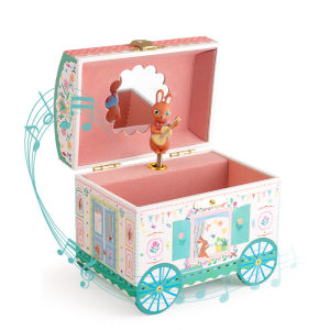 Djeco Car Music Box Wooden Jewelry Storage Rotating Dancing Girls Birthday Gift Childrens Toy Musical Box Storage Organizer