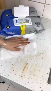 80Pcs Kitchen Wipes Extra Large Stain Removal Wipes Multipurpose Strong Anti-Oil Cleaning Wipes Household Disposable Wet Wipes for Range Hoods