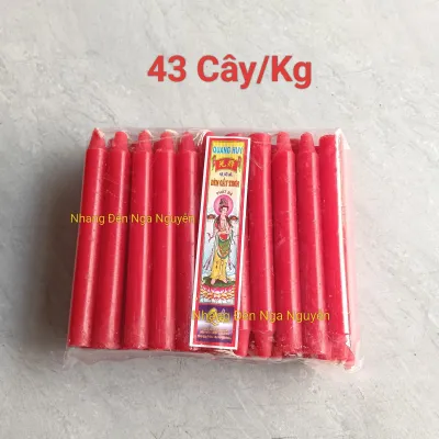 (43 cây/kg) Đèn cầy kg/Nến màu đỏ cao 15 cm