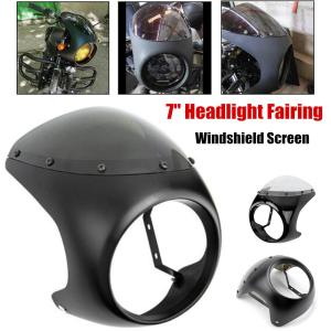 7 Inch Motorcycle Front Headlight Cover Retro Waterproof Anti-fall Fairing Modification Accessories