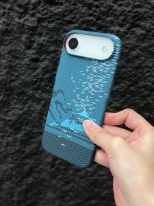 Luxury UltraThin Carbon Fiber Kevlar Texture Phone Case For iPhone 17 Air 16 15 14 13 17 Pro Max Full Frame Bumper Frosted Cover