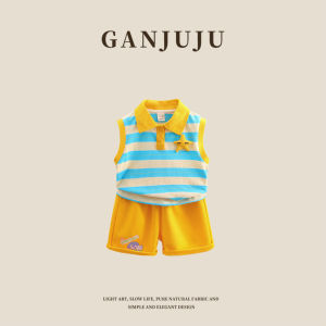 BOGUXIONG | Summer Striped Sleeveless Stylish Lightweight Childrens Polo Shirt Set