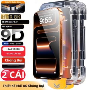 Bộ 2 Miếng Dán Bảo Vệ Màn Hình Kính Cường Lực Trong Suốt Độ Nét Cao NNBILI Có Tính Năng Tự Căn Chỉnh Cho iPhone 17 Pro Max 17e - Chống Trầy Xước Chống Vân Tay