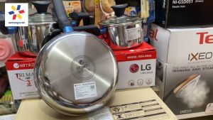 Bộ 2 nồi và 1 chảo Inox 304 đáy từ 3 lớp liền thân Elmich 0866 size 16 20cm và chảo 24cm bảo hành 12 tháng