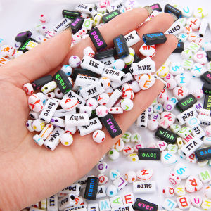 Mixed Plastic Acrylic Spacer Beads Alphabet Letter Beads For Jewelry Making DIY Handmade Bracelet Necklace Craft Accessories