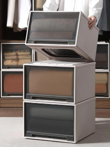 ช่องเก็บของแบบลิ้นจี่ กล่องใสสำหรับเรียงเสื้อผ้าในตู้เสื้อผ้าในบ้าน กล่องเก็บของใสแบบใส่เสื้อผ้าชั้นวางรองเท้าสำหรับใส่ของในครัว