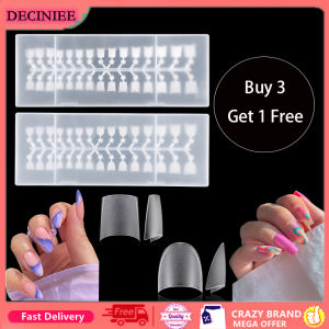 Deciniee 240 cái Mẹo giả Acrylic bọc một nửa tự làm móng tay tại nhà móng nối bán vá mờ đầu giả ngắn hình bầu dục vuông ngắn-[Mua 3 tặng 1]