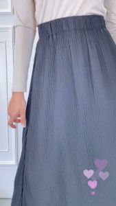 MK Womens Skirt High Waist Elastic A Line Skirt / Women Pleated Long Maxi Skirt Plus Size Perempuan [S31-741]