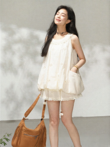 KEIKO | Gentle & Sweet Summer Elegant Hollow Embroidery Sleeveless Set
