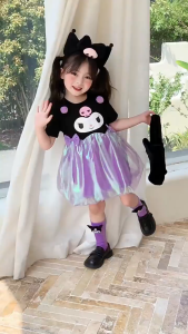 PRINCESS KESLI ชุดเด็กผู้หญิง เดรสคุโรมิ กระโปรงเจ้าหญิง สไตล์แฟชั่นน่ารัก กระโปรงโคมไฟเจ้าหญิง 1-7 ปี